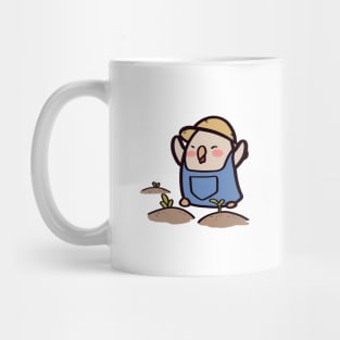 Kawaii Chicken Celebrating New Saplings Mug